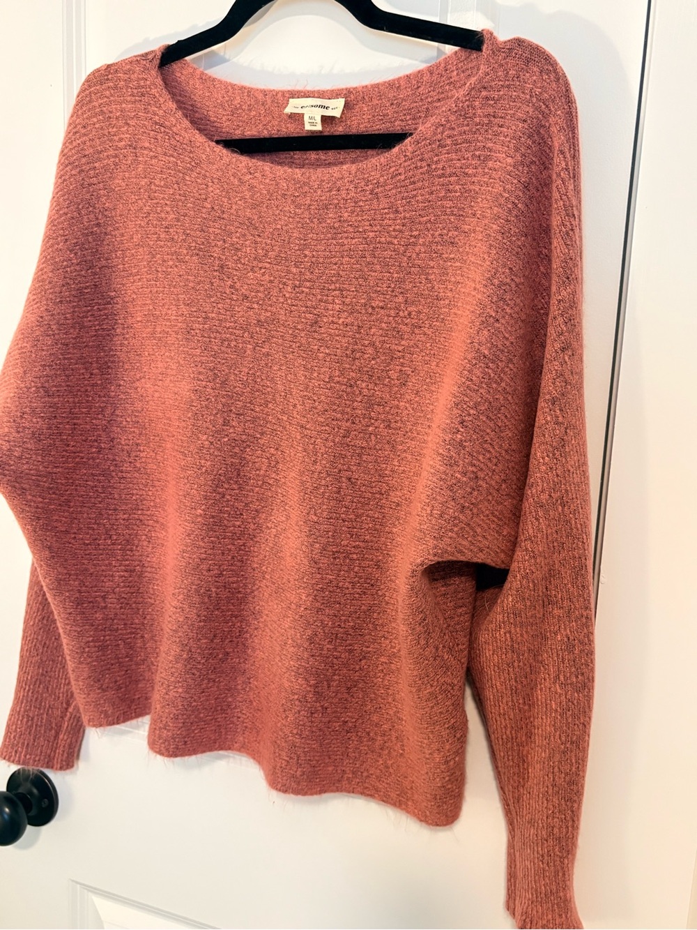eesome Dusty Rose Scoop Neck Knit Sweater